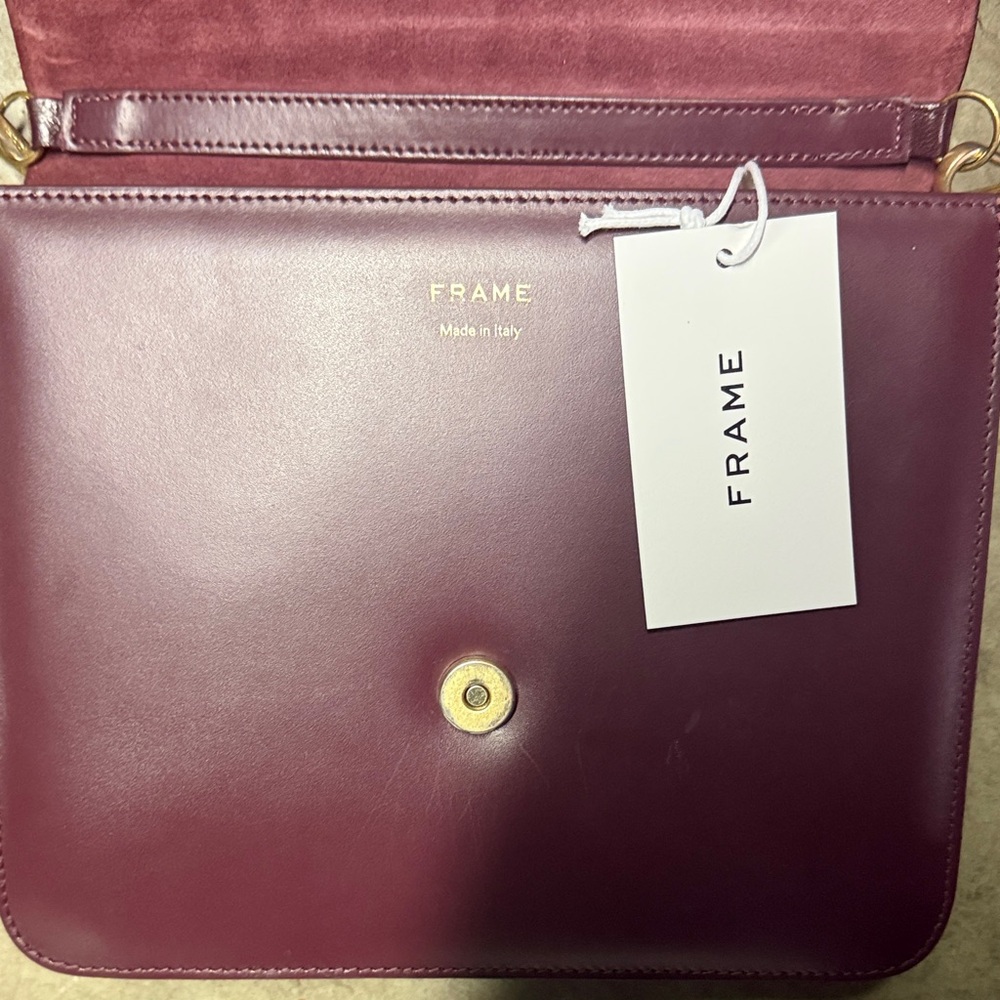 Frame Burgundy/ Purple Leather Crossbody Bag - Picture 2 of 5